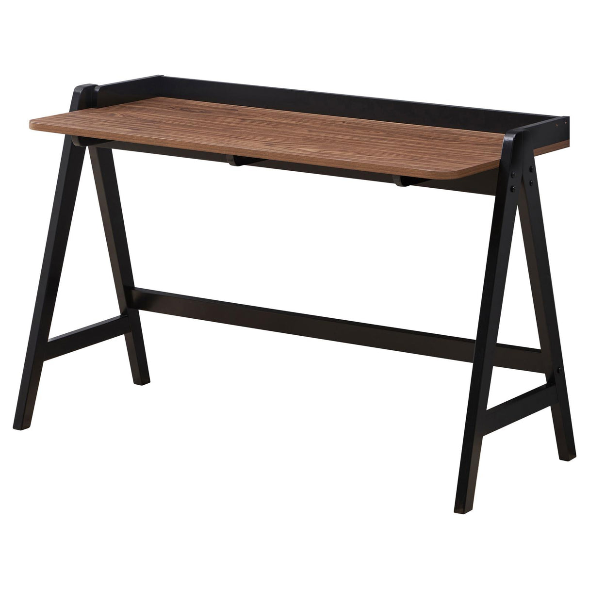 Raul Walnut/Black Writing Desk with USB ports from Coaster - Luna Furniture