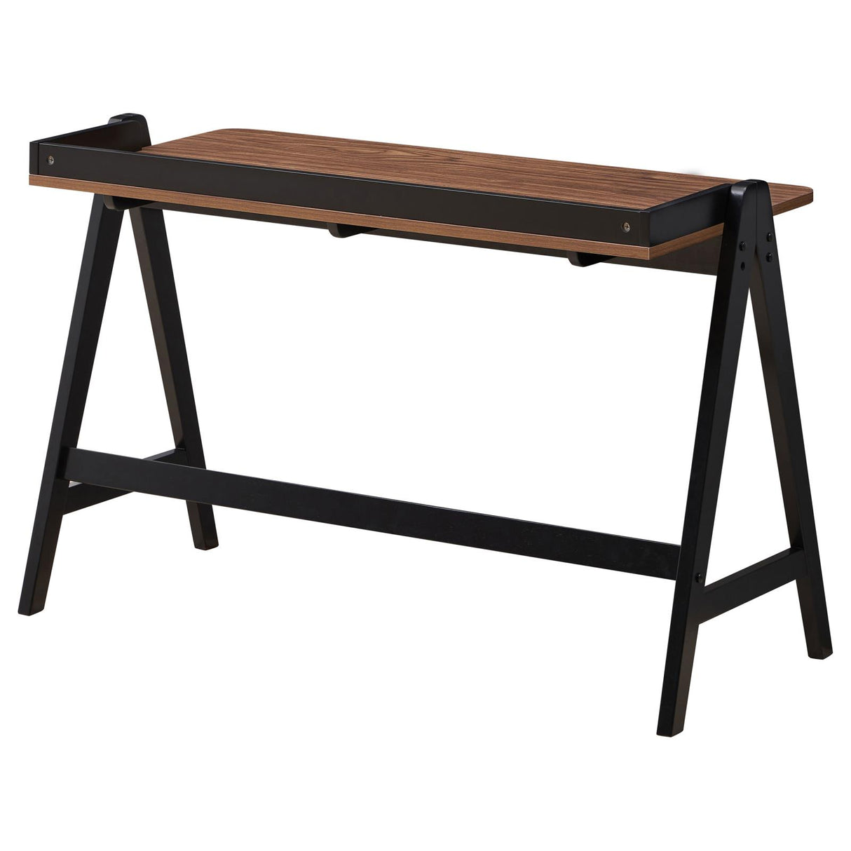 Raul Walnut/Black Writing Desk with USB ports from Coaster - Luna Furniture