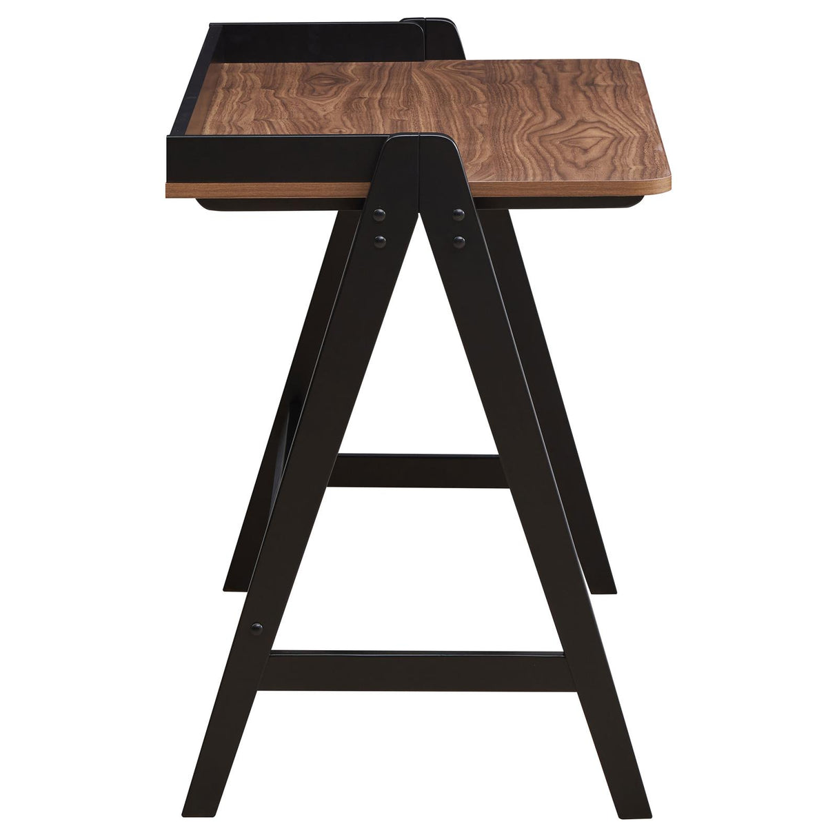 Raul Walnut/Black Writing Desk with USB ports from Coaster - Luna Furniture