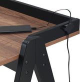 Raul Walnut/Black Writing Desk with USB ports from Coaster - Luna Furniture