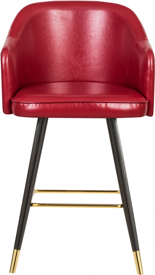 Barbosa Red Faux Leather Bar | Counter Stool, Set of 2 from Meridian - Luna Furniture