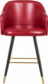 Barbosa Red Faux Leather Bar | Counter Stool, Set of 2 from Meridian - Luna Furniture