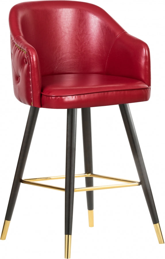 Barbosa Red Faux Leather Bar | Counter Stool, Set of 2 from Meridian - Luna Furniture