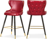 Hendrix Red Faux Leather Bar | Counter Stool, Set of 2 from Meridian - Luna Furniture