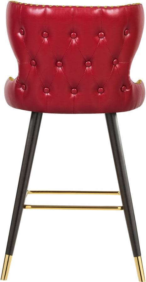 Hendrix Red Faux Leather Bar | Counter Stool, Set of 2 from Meridian - Luna Furniture