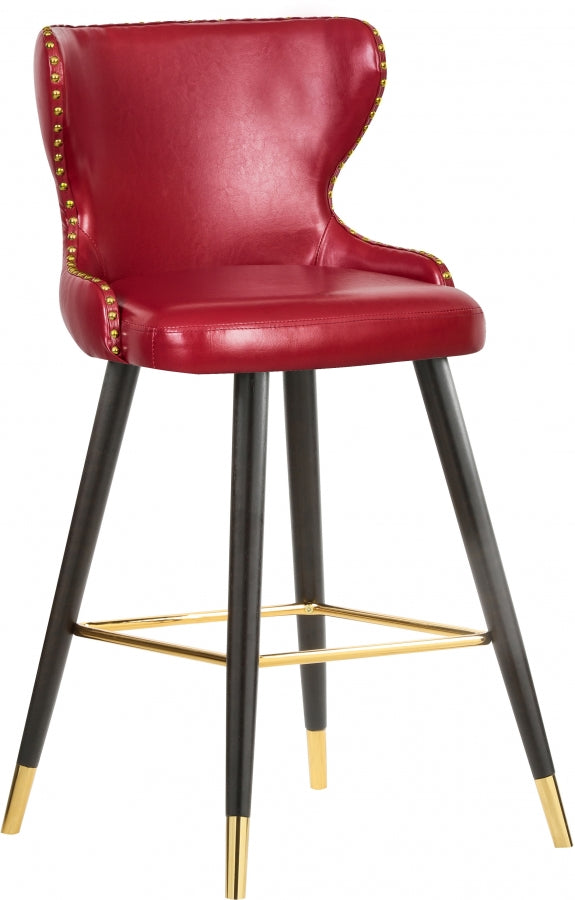 Hendrix Red Faux Leather Bar | Counter Stool, Set of 2 from Meridian - Luna Furniture