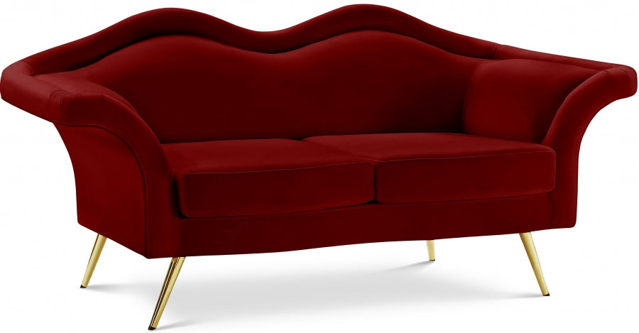 Lips Red Velvet Loveseat from Meridian - Luna Furniture