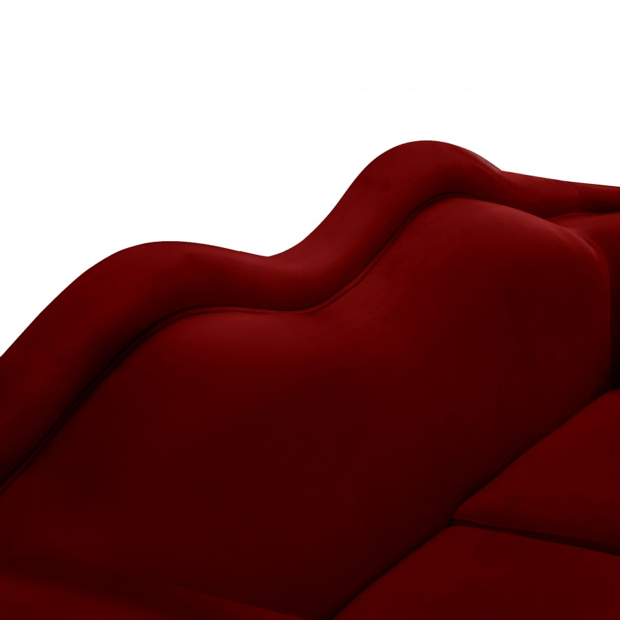 Lips Red Velvet Loveseat from Meridian - Luna Furniture