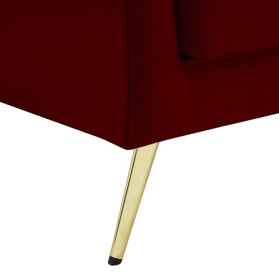 Lips Red Velvet Loveseat from Meridian - Luna Furniture