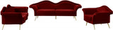 Lips Red Velvet Loveseat from Meridian - Luna Furniture