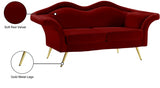 Lips Red Velvet Loveseat from Meridian - Luna Furniture