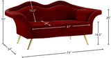 Lips Red Velvet Loveseat from Meridian - Luna Furniture