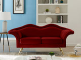 Lips Red Velvet Loveseat from Meridian - Luna Furniture