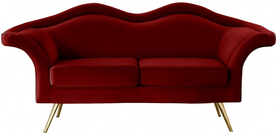 Lips Red Velvet Loveseat from Meridian - Luna Furniture