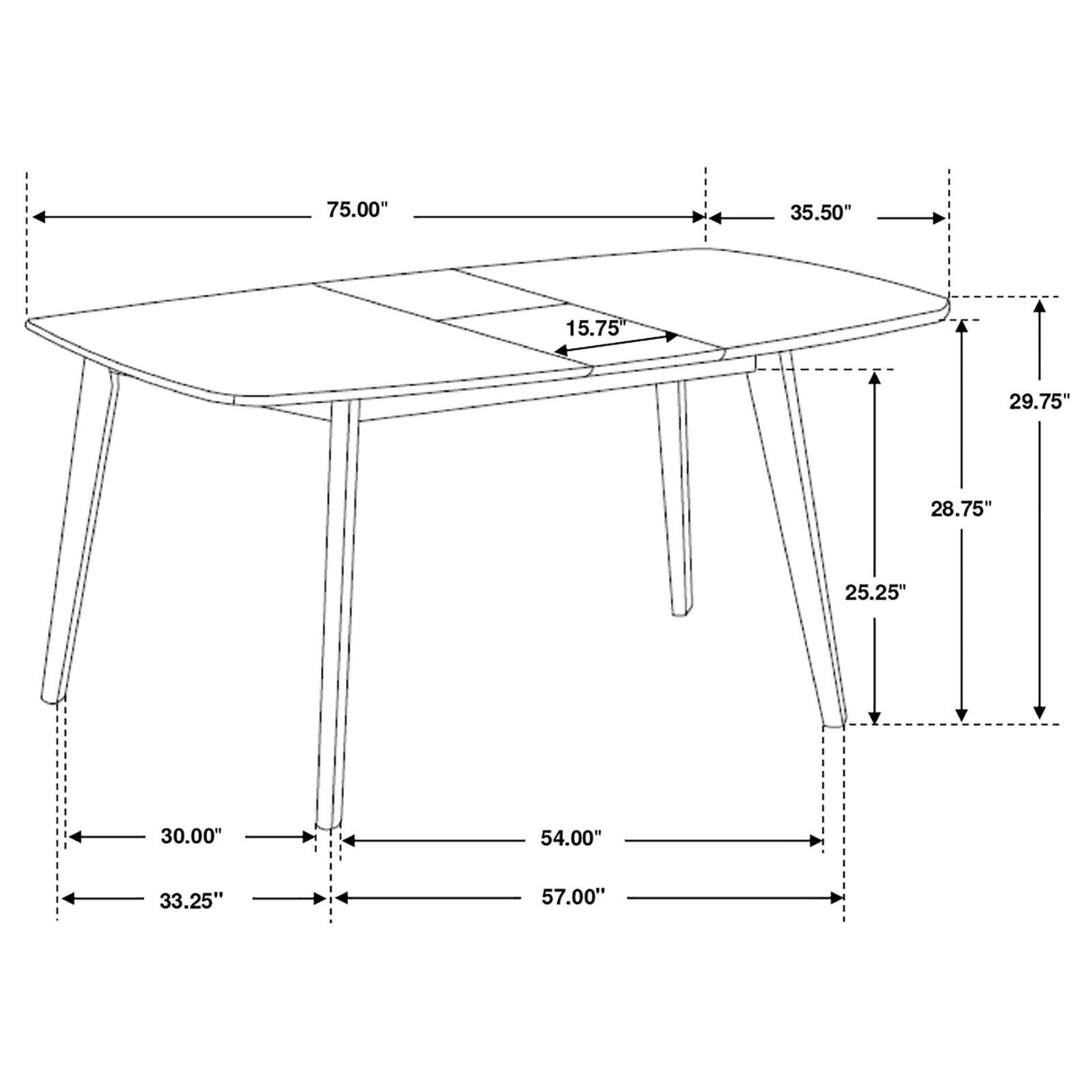 Redbridge Natural Walnut 5-Piece Rectangular Dining Set from Coaster - Luna Furniture