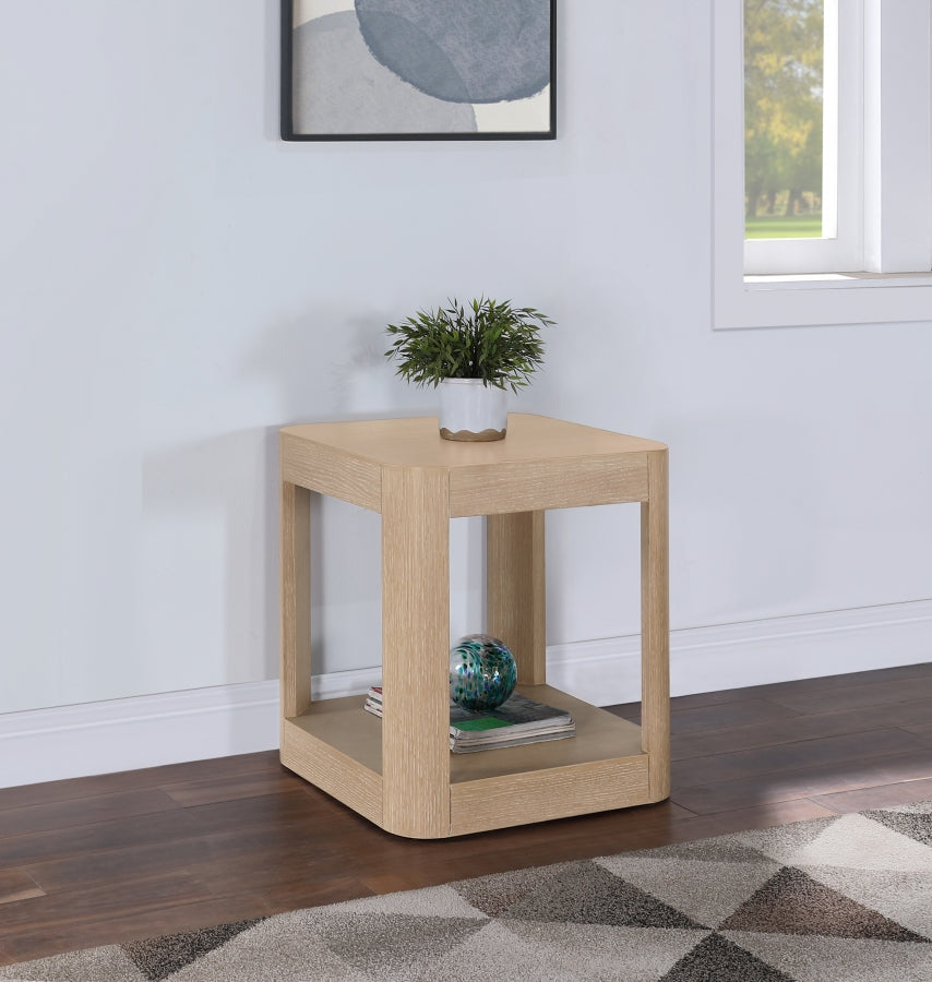 Reeves End Table Natural from Meridian - Luna Furniture