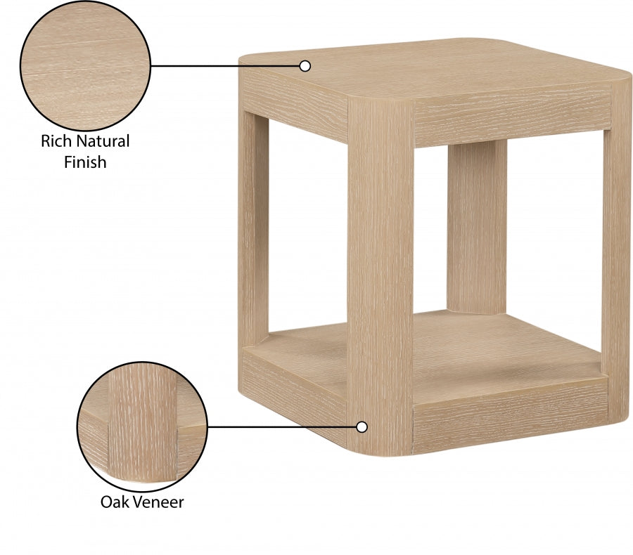 Reeves End Table Natural from Meridian - Luna Furniture