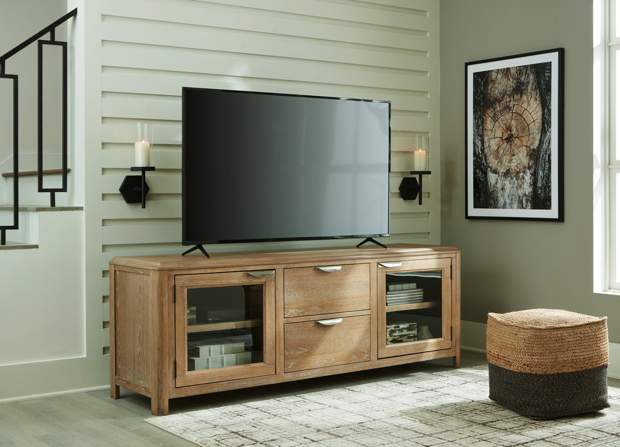 Rencott Light Brown 80" TV Stand from Ashley - Luna Furniture