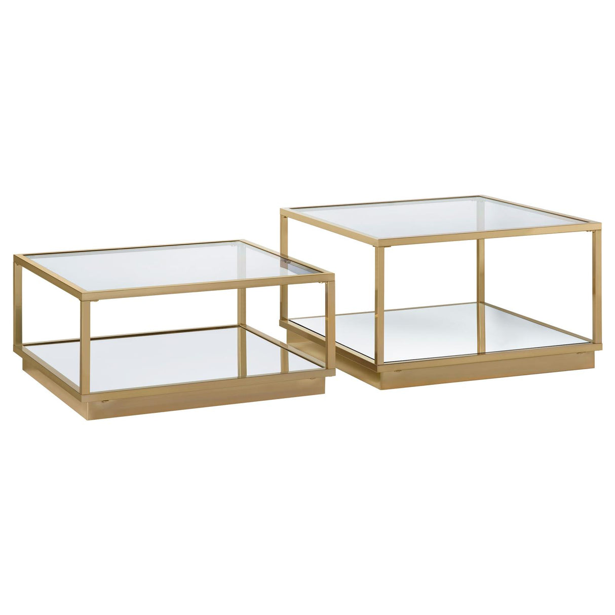 Renee 2-Piece Square Occasional Set Rose Brass from Coaster - Luna Furniture