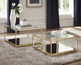 Renee 2-Piece Square Occasional Set Rose Brass from Coaster - Luna Furniture