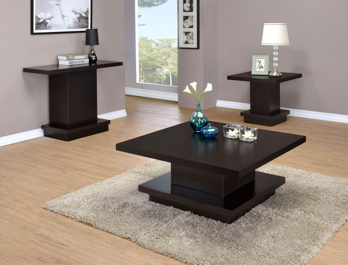 Reston Pedestal Sofa Table Cappuccino from Coaster - Luna Furniture