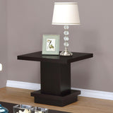 Reston Pedestal Square End Table Cappuccino from Coaster - Luna Furniture