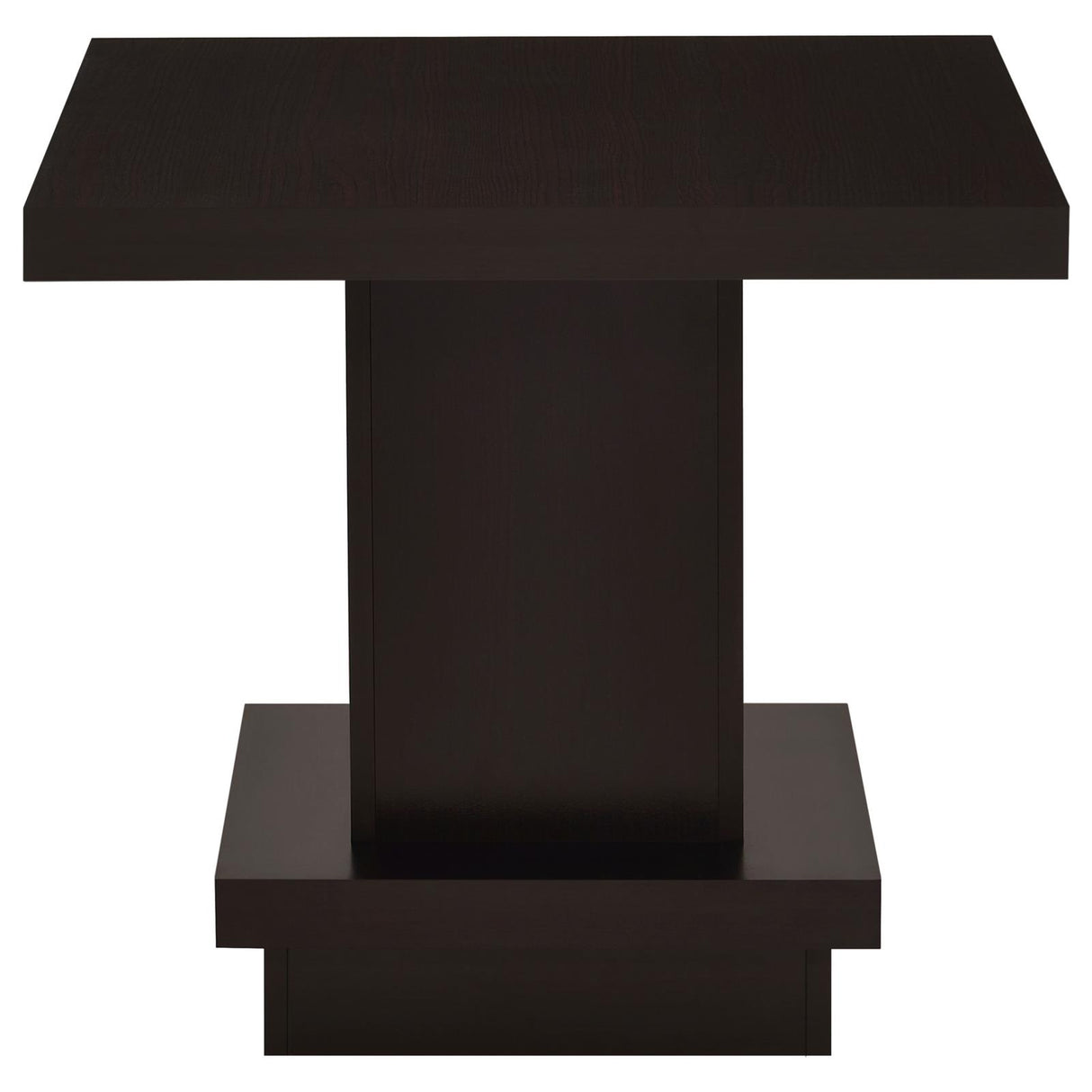 Reston Pedestal Square End Table Cappuccino from Coaster - Luna Furniture