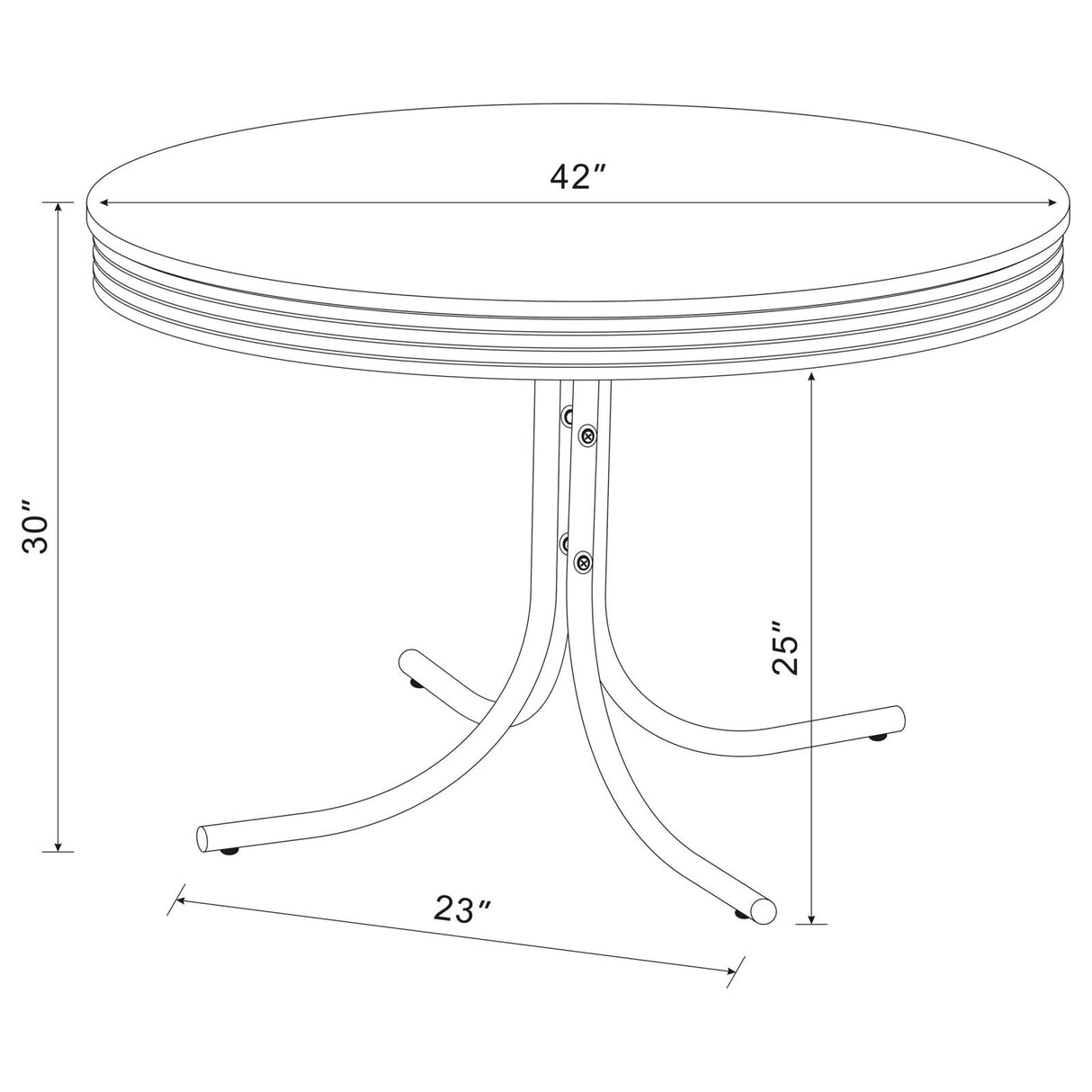 Retro Glossy White/Red 5-Piece Round Dining Set from Coaster - Luna Furniture