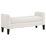 Rex Vanilla Upholstered Accent Bench with Raised Arms from Coaster - Luna Furniture