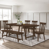 Reynolds Brown Oak 6-Piece Rectangular Dining Set from Coaster - Luna Furniture