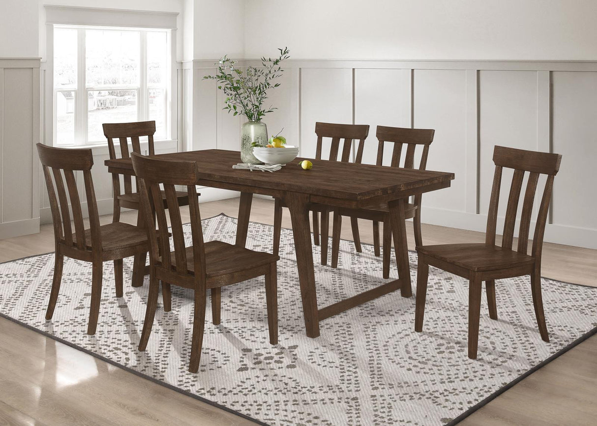 Reynolds Brown Oak 7-Piece Rectangular Dining Set from Coaster - Luna Furniture