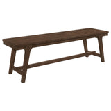 Reynolds Brown Oak Rectangular Trestle Base Dining Bench from Coaster - Luna Furniture