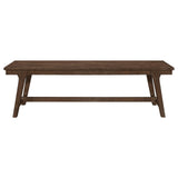 Reynolds Brown Oak Rectangular Trestle Base Dining Bench from Coaster - Luna Furniture