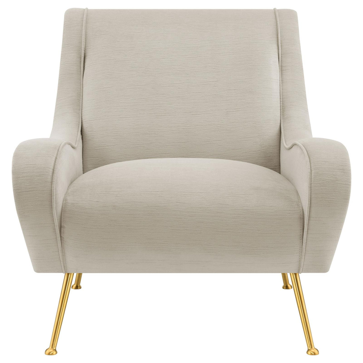 Ricci Upholstered Saddle Arms Accent Chair Stone and Gold - 903043 - Luna Furniture