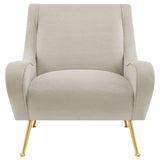 Ricci Upholstered Saddle Arms Accent Chair Stone and Gold - 903043 - Luna Furniture