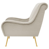 Ricci Upholstered Saddle Arms Accent Chair Stone and Gold - 903043 - Luna Furniture