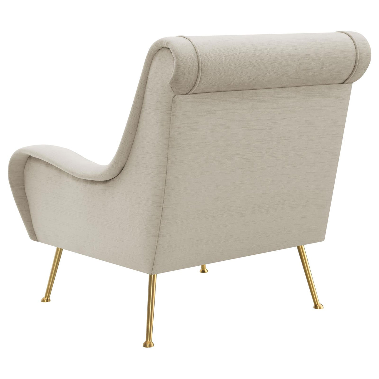 Ricci Upholstered Saddle Arms Accent Chair Stone and Gold - 903043 - Luna Furniture