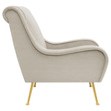 Ricci Upholstered Saddle Arms Accent Chair Stone and Gold - 903043 - Luna Furniture