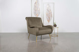 Ricci Upholstered Saddle Arms Accent Chair Truffle and Gold - 903044 - Luna Furniture