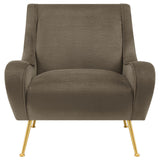 Ricci Upholstered Saddle Arms Accent Chair Truffle and Gold - 903044 - Luna Furniture