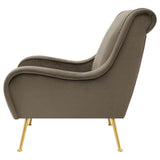 Ricci Upholstered Saddle Arms Accent Chair Truffle and Gold - 903044 - Luna Furniture