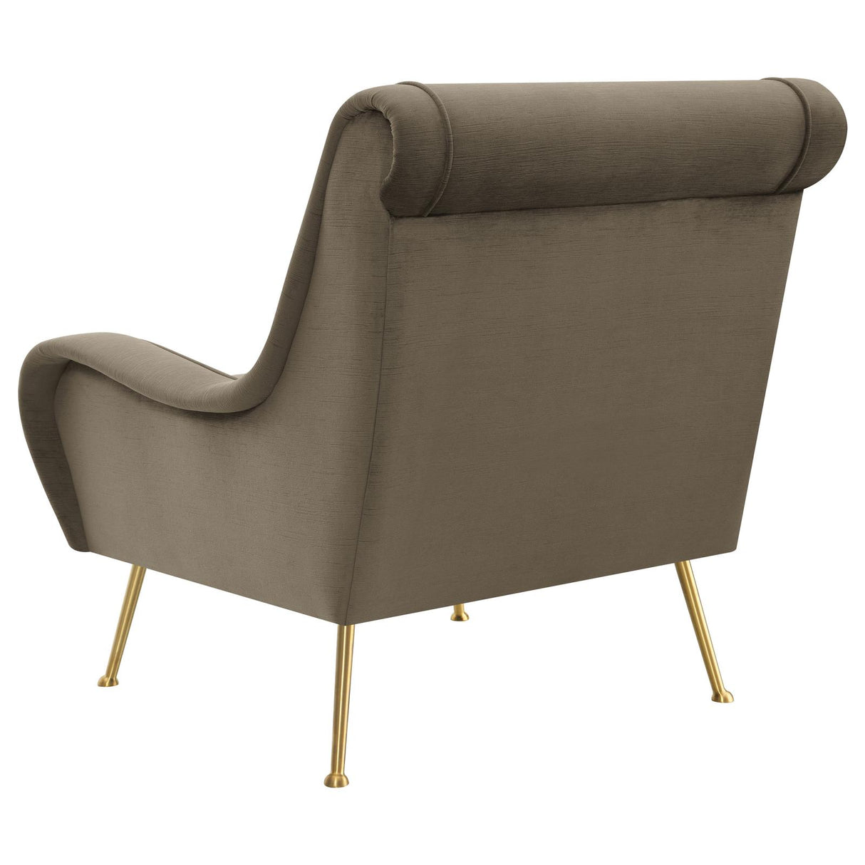 Ricci Upholstered Saddle Arms Accent Chair Truffle and Gold - 903044 - Luna Furniture