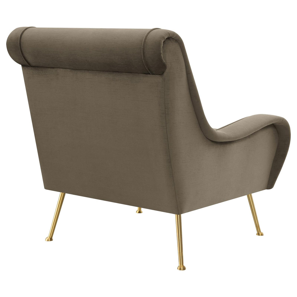 Ricci Upholstered Saddle Arms Accent Chair Truffle and Gold - 903044 - Luna Furniture