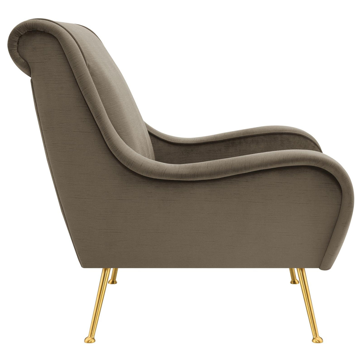 Ricci Upholstered Saddle Arms Accent Chair Truffle and Gold - 903044 - Luna Furniture