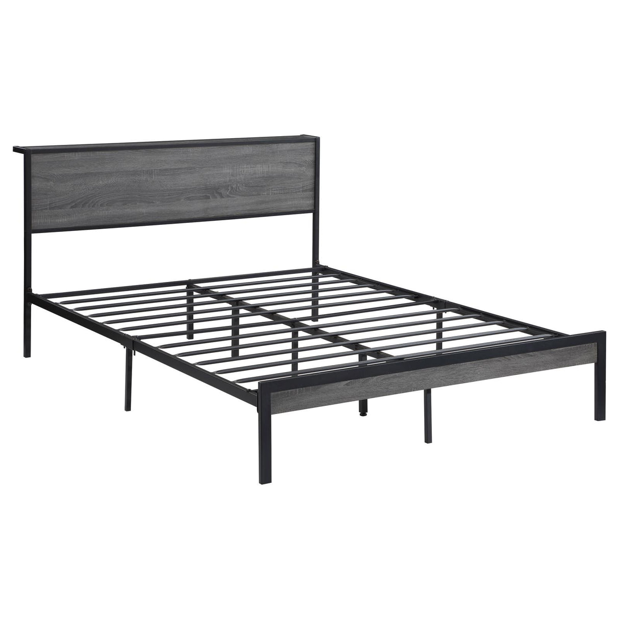 Ricky Full Platform Bed Grey and Black from Coaster - Luna Furniture