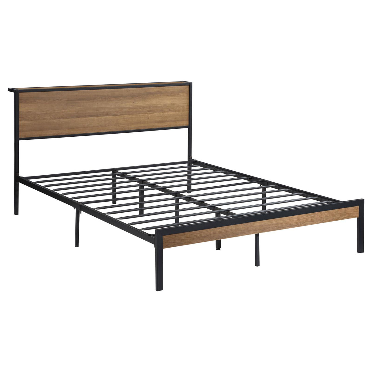 Ricky Full Platform Bed Light Oak and Black from Coaster - Luna Furniture