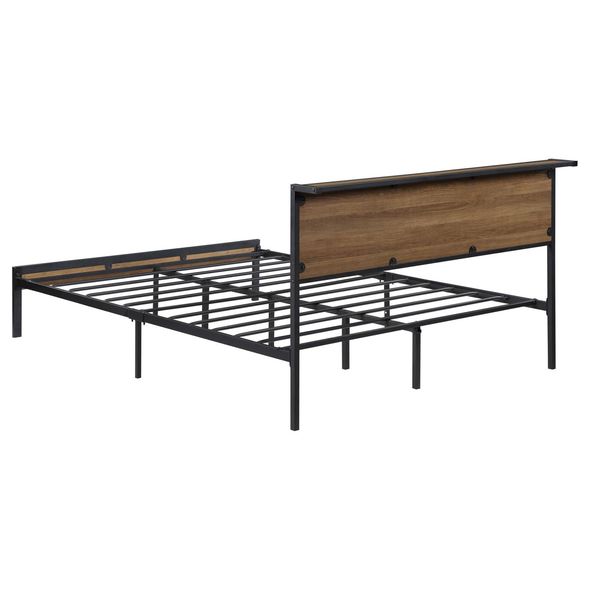 Ricky Full Platform Bed Light Oak and Black from Coaster - Luna Furniture