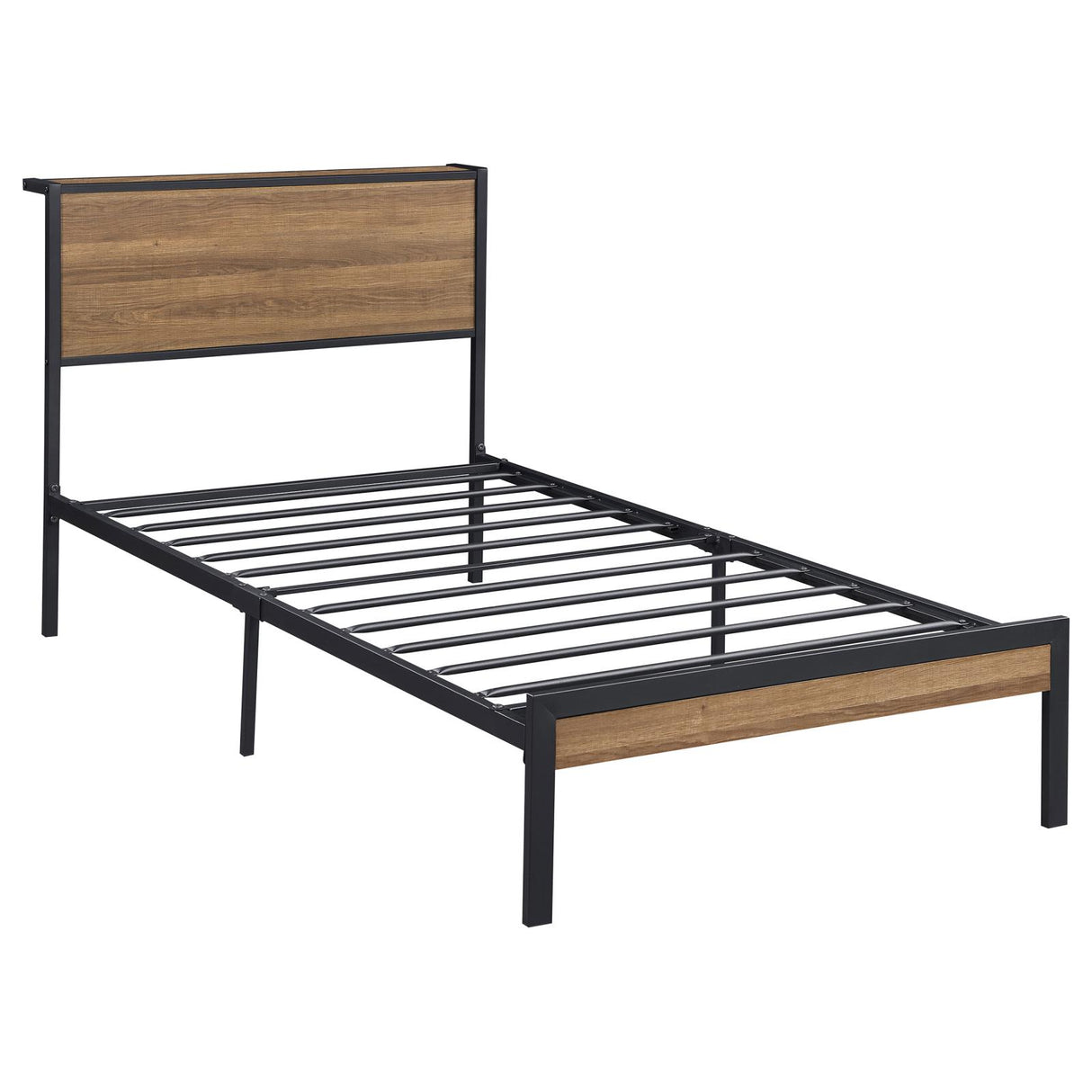 Ricky Twin Platform Bed Light Oak and Black from Coaster - Luna Furniture