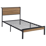 Ricky Twin Platform Bed Light Oak and Black from Coaster - Luna Furniture