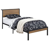 Ricky Twin Platform Bed Light Oak and Black from Coaster - Luna Furniture